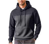 Sweat A Capuche Homme Col Rond Couleur Unie,T Shirt Oversize Homme Avec Poches Et Cordon,Sweat À Capuche Plaid Grandes Tailles Pour Hommes,Confortable Survêtement Homme Hiver Chaud Manche Longue