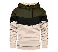 Sweat à Capuche Homme Color Block, Sweatshirts Homme Manches Longues Automne Et Hiver Hoodies Avec Cordon De Serrage Poche Grande Taille DéContracté Chaud Pullover Pour Sports Jogging La Course à Pied