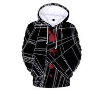 Sweat à Capuche Homme d'halloween, Sweat à Motif Sang et Lignes Criss-Croisées, pour Fêtes d'halloween, Soirées Thématiques et Looks de Style Alternatif