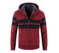 Sweat a Capuche Homme Hooded Sweatshirt Pull Homme d'hiver Manches Longues Plus Fleece Capuche Pull Épais Rayé pour Un Confort et Une Mode d'hiver