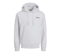 JACK & JONES Sweat à Capuche Homme avec Cordon et Logo brodé., Couleurs:Gris-Claire, Taille Chandail:XL