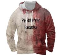 Sweat À Capuche Homme Sanglant, Sweatshirts Homme Manche Longue Imprimé Lettre éClaboussures De Sang Thermique Sanglante DrôLes Bloody Horreur Blood Gothique Mode VêTements Pullover Halloween Casual