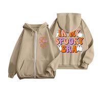 Sweat a Capuche Homme Sweats pour Une Tenue décontractée Pull d'halloween zippé pour Un Confort et Un Style Quotidiens Parfait pour Les Saisons Printemps, Automne et Hiver (Beige, XXL)