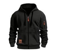 Sweat À Capuche Homme Sweatshirt Hiver Sport Oversize Zippe Streetwear Habillé Jogging Survetement Sweet Mode D'intérieur Original Hoodie Noir Veste Chantier Homme Noir L