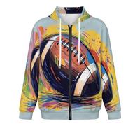 Sweat À Capuche Homme Sweatshirts Zipper Football Américain Homme Vetement Style Graffiti Hommes Automne Hiver Manches Longues Veste Couleurs Mélangées Manteau De Sport Hoodie De Tous Les Jours