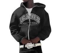 Sweat à capuche homme veste d'hiver sweat à capuche homme femme sweat à capuche personnalité européenne américaine broderie pull à capuche hip-hop décontracté cardigan manteau, Noir , L