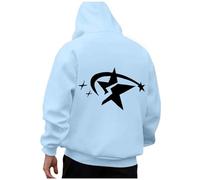 Sweat à capuche homme veste d'hiver sweat à capuche homme femme sweat à capuche personnalité européenne américaine broderie pull à capuche hip-hop décontracté cardigan manteau, bleu, L