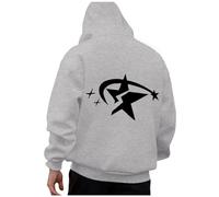 Sweat à capuche homme veste d'hiver sweat à capuche homme femme sweat à capuche personnalité européenne américaine broderie pull à capuche hip-hop décontracté cardigan manteau, gris, L