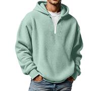 Sweat À Capuche Homme Zippé Gaufré Sweat Hiver Chaud Avec Cordon Hoodie Oversize Demi-Fermeture Éclair Sweatshirt Décontracté Et Respirant Sweats Pull-Over Automne Hiver Pour Sport Ou Loisirs