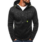 Sweat à Capuche Homme Zippé Hoodie DéContracté LéGer Manches Longues Sportswear Sweat Couleur Unie VêTements Casual Fermeture ÉClair Sweaters Automne Hiver Chaud Cardigan Jacket avec Poche