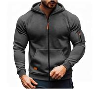 Sweat à Capuche Homme Zippé,Manches Longues,Couleur Unie,Sweatshirt | Sweatshirt épais, Poche Kangourou, Softshell Top, Sweat Sportswear pour Hiver et Automne
