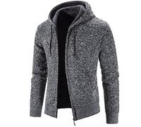 Sweat A Capuche Homme Zippe Polaire Blouson Hiver Chaud avec Capuche Pulls, Gilets et Sweats Vintage Noel Marque Cardigan Homme Casual Pas Cher Pull Travail Coupe Vent Gris foncé 3XL
