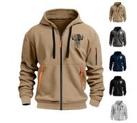 Sweat A Capuche Homme Zippé Très Léger, Veste Homme Chic Mi Saison Capuche Sweats avec Motif Hoodie Décontractés Manteau Grande Taille Manteaux Extérieur Veste Sport Vestes Quotidiennes Vêtements
