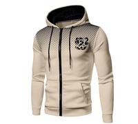 Sweat a Capuche Homme Zippé Veste Décontracté Léger Respirant Couleur Unie Sport De Travail Veste Grande Taille Pour l'extérieur, le sport, la pêche Vestes de sports à manches longues