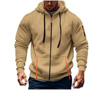 Sweat a Capuche Homme Zippé Veste Décontracté Léger Respirant Couleur Unie Veste de survêtement Fermeture éclair Parfait pour Randonnée, Voyage et Sport Sweat à Capuche Soft Touch Loungewear
