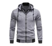 Sweat à Capuche Homme ZippéE Sweat-Shirts Confortables Couleur Unie SurvêTement Mi Saison Manches Longues Cardigan Jacket Slim Coat Automne Hiver Chaud Veste avec Poche DéContracté Activewear