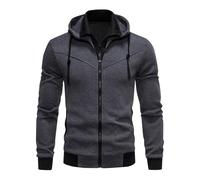Sweat à Capuche Homme ZippéE Sweat-Shirts Confortables Couleur Unie SurvêTement Mi Saison Manches Longues Cardigan Jacket Slim Coat Automne Hiver Chaud Veste avec Poche DéContracté Activewear