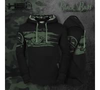 sweat à capuche Hotspot Design mod.fishing mania BLACK BASS CAMO "SIZE XL"