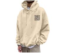 Sweat à Capuche Humoristique avec Code QR Fuck You, Code QR Scan Code Joke Sweat à Capuche Unisexe avec Message QR imprimé au Dos Fuck You Sweat-Shirt épais d'hiver