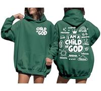 Sweat à capuche « I Am A Child Of God » pour femme, Vert, S