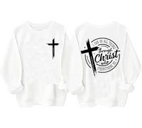 Sweat à capuche « I Can Do All Things Through Christ Who Strengthens Me » - Christian Jesus - Verse de la Bible - Unisexe, blanc, M