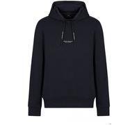 Armani Exchange Pull-Over Hooded Sweatshirt with Front Back Logo Sweat à Capuche, Noir, M Homme