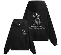 Sweat à capuche « If I Ever Get Rabies You're High On My Bitin' List I Have Rabies Shirt Bitin List Raccoon », Noir , XXL