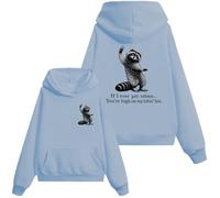Sweat à capuche « If I Ever Get Rabies You're High On My Bitin' List I Have Rabies Shirt Bitin List Raccoon », bleu ciel, XL