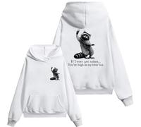 Sweat à capuche « If I Ever Get Rabies You're High On My Bitin' List I Have Rabies Shirt Bitin List Raccoon », blanc, 3XL