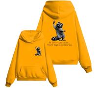 Sweat à capuche « If I Ever Get Rabies You're High On My Bitin' List I Have Rabies Shirt Bitin List Raccoon », jaune, L