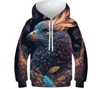 Sweat à capuche imprimé 3D hérisson animal1 pour enfants pull décontracté à manches longues survêtements tops pull veste, Spirits of Nature8, 13-15 Years