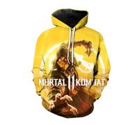 Sweat à Capuche imprimé 3D Mortal Kombat pour Homme et Femme, vêtement de Sport surdimensionné, idéal pour Le Jeu vidéo-XL