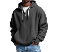 Sweat à capuche imprimé à fermeture éclair quart de tour pour homme - En tricot gaufré - Coupe ample - Style décontracté - Manches longues - Cordon de serrage, Couleur 15, 3XL