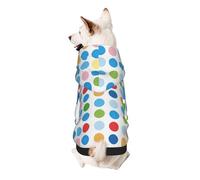 Sweat à capuche imprimé à pois bleus pour chiot, doux, confortable et respirant pour animaux de compagnie, vêtements mignons pour chiens, chats et petits animaux de compagnie, taille L