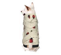 Sweat à capuche imprimé Art Ladybug Tracks pour chiot, doux, confortable et respirant pour animaux de compagnie, vêtements mignons pour chiens, chats, petits animaux de compagnie, XS
