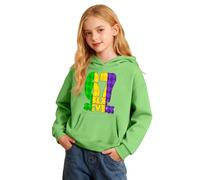 Sweat à Capuche imprimé Carnaval pour Filles, Pull en Polaire Douce pour Enfants, Confortable et décontracté (Light Green, 11-12 Years)