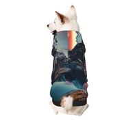 Sweat à capuche imprimé des îles Norvège pour chiot, doux, confortable et respirant pour animaux de compagnie, vêtements mignons pour chiens, chats et petits animaux de compagnie, XS