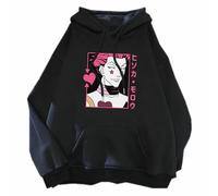 Sweat à capuche imprimé dessin animé Hisoka Anime HUNTER×HUNTER, sweat-shirt ample unisexe décontracté utilisé pour les fans de manga, cadeau de cosplay, Noir , M