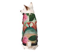 Sweat à capuche imprimé deux flamants roses, doux, confortable et respirant pour animaux de compagnie, vêtements mignons pour chiens, chats et petits animaux de compagnie, taille XS