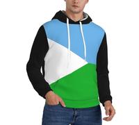 Sweat À Capuche Imprimé Djibouti Drapeau National pour Hommes - Design Patriotique Classique avec Poche Kangourou, Coupe Ajustée Confortable Et Manches À Ourlet Élastique pour Un Port Snug