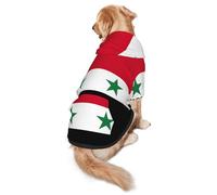 Sweat à capuche imprimé drapeau de la République arabe syrienne pour chiens de taille moyenne à grande taille, chaud, doux, respirant, facile à porter pour l'hiver et l'automne, pull pour animal