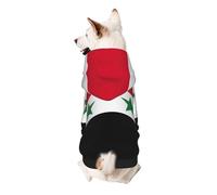 Sweat à capuche imprimé drapeau de la République arabe syrienne pour petits chiens, chaud, doux et respirant, facile à porter, pull d'hiver pour animal domestique