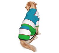 Sweat à capuche imprimé drapeau de la République d'Ouzbékistan pour chiens de taille moyenne à grande taille, chaud, doux, respirant, facile à porter pour l'hiver et l'automne, pull pour animal