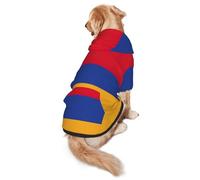 Sweat à capuche imprimé drapeau de l'Arménie pour chiens de taille moyenne à grande taille, chaud, doux, respirant, facile à porter pour l'hiver et l'automne, pull pour animal domestique