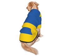 Sweat à capuche imprimé drapeau de l'Ukraine pour chiens de taille moyenne à grande, chaud, doux, respirant, facile à porter pour l'hiver et l'automne, pull pour animal domestique