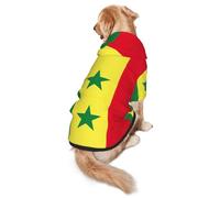 Sweat à capuche imprimé drapeau du Sénégal pour chiens de taille moyenne à grande taille, chaud, doux, respirant, facile à porter pour l'hiver et l'automne, pull pour animal domestique