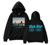 Sweat À Capuche Imprimé du Rappeur Dua-Lipa À Manches Longues en Polyester Et Coton pour Le Sport, Haut Unisexe XS-3XL-Black||XS