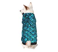 Sweat à capuche imprimé écailles de poisson pour petits chiens, chaud, doux et respirant, facile à porter, pull pour l'hiver et l'automne chaud