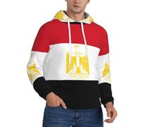 Sweat À Capuche Imprimé Egypte Drapeau pour Homme - Tissu Léger Et Extensible, Fit Relax, Idéal pour Un Usage Quotidien Et en Extérieur