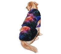 Sweat à capuche imprimé galaxie dans l'univers pour chiens de taille moyenne à grande taille, chaud, doux, respirant, facile à porter pour l'hiver et l'automne, pull pour animal domestique